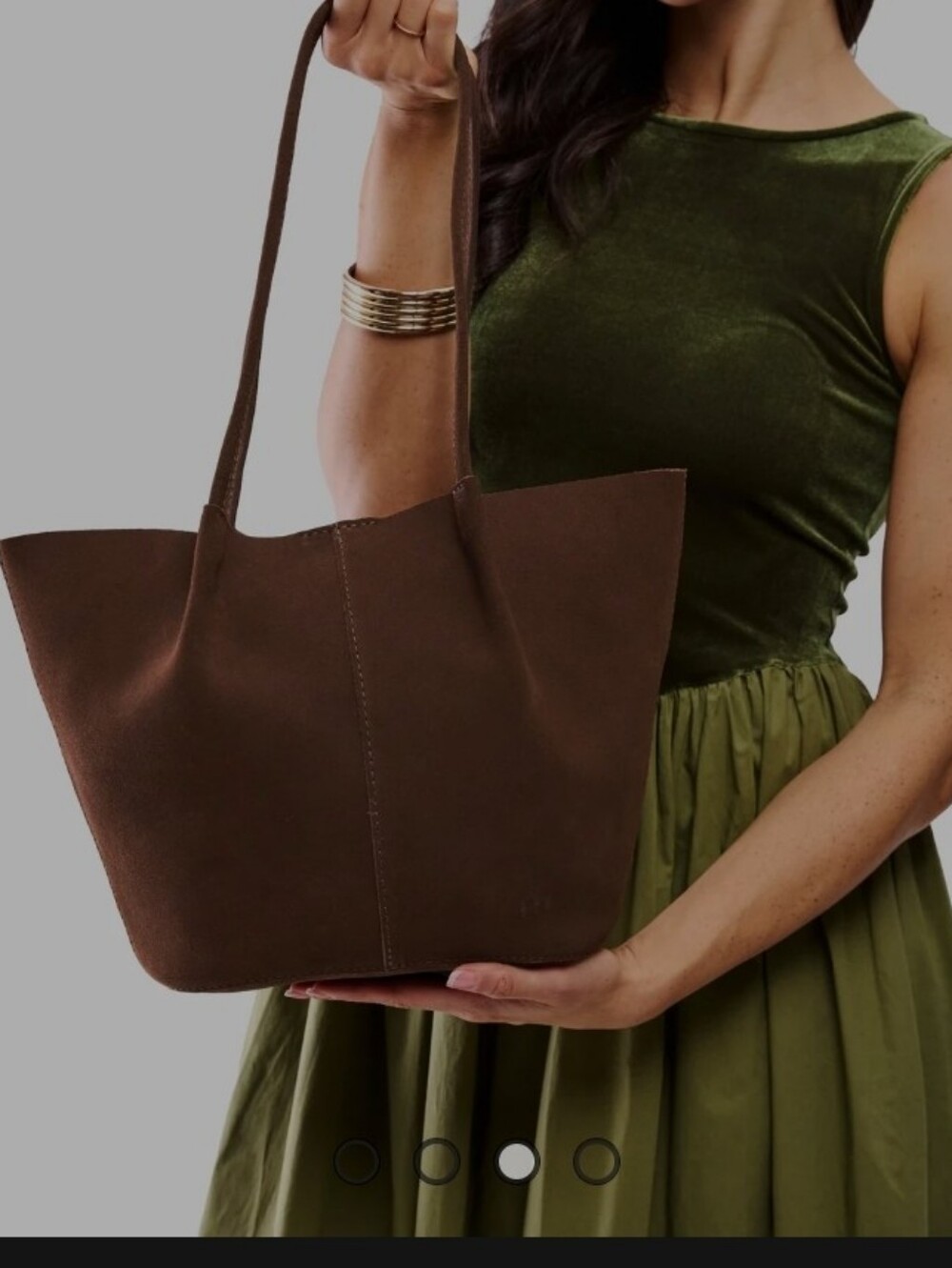 Portland Leather Dark Brown Suede Tote